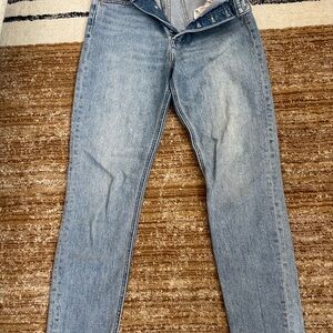 Denim Forum Yoko High Rise Slim Jeans in Blue